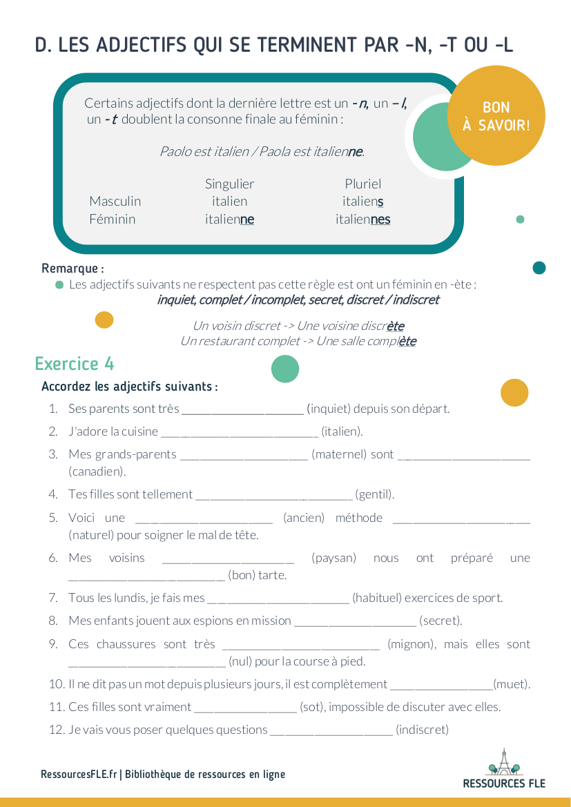 adjectif fle